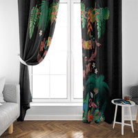 Hawaiian Alohawaii Window Curtain Tribal Sea Animals Tattoo and Tropical Plants LT03 - Polynesian Pride