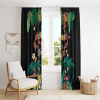 Hawaiian Alohawaii Window Curtain Tribal Sea Animals Tattoo and Tropical Plants LT03 - Polynesian Pride