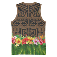 Hawaiian Hula Costume Basketball Jersey Tribal Tattoo and Tropical Plants Skirt LT03 - Polynesian Pride