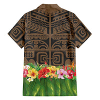 Hawaiian Hula Costume Hawaiian Shirt Tribal Tattoo and Tropical Plants Skirt LT03 - Polynesian Pride