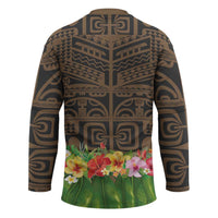 Hawaiian Hula Costume Hockey Jersey Tribal Tattoo and Tropical Plants Skirt LT03 - Polynesian Pride