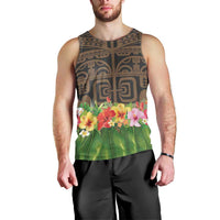 Hawaiian Hula Costume Men Tank Top Tribal Tattoo and Tropical Plants Skirt LT03 - Polynesian Pride