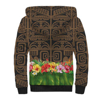 Hawaiian Hula Costume Sherpa Hoodie Tribal Tattoo and Tropical Plants Skirt LT03 - Polynesian Pride