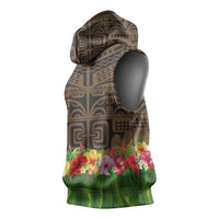 Hawaiian Hula Costume Sleeveless Hoodie Tribal Tattoo and Tropical Plants Skirt LT03 - Polynesian Pride