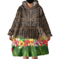 Hawaiian Hula Costume Wearable Blanket Hoodie Tribal Tattoo and Tropical Plants Skirt LT03 - Polynesian Pride