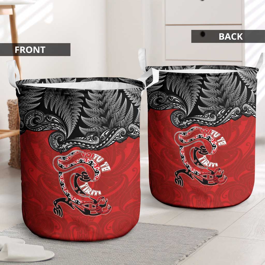 Aotearoa Toitu Te Tiriti Laundry Basket Taniwha Tribal Motifs LT03 - Polynesian Pride