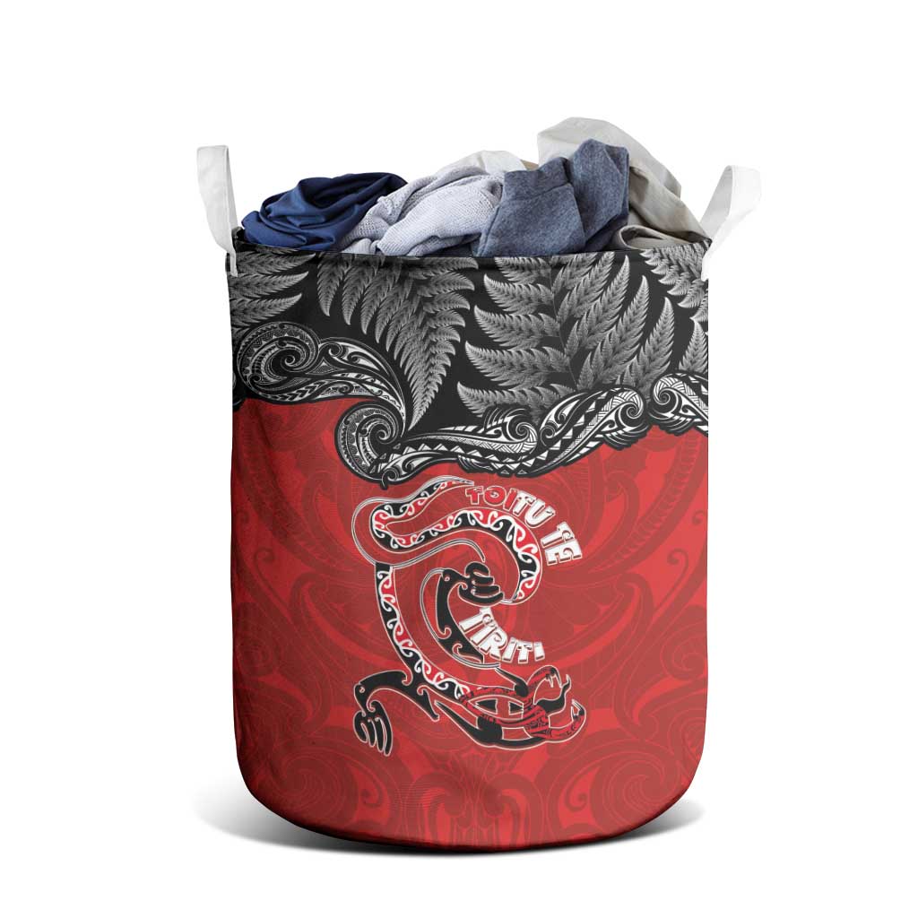 Aotearoa Toitu Te Tiriti Laundry Basket Taniwha Tribal Motifs LT03 - Polynesian Pride