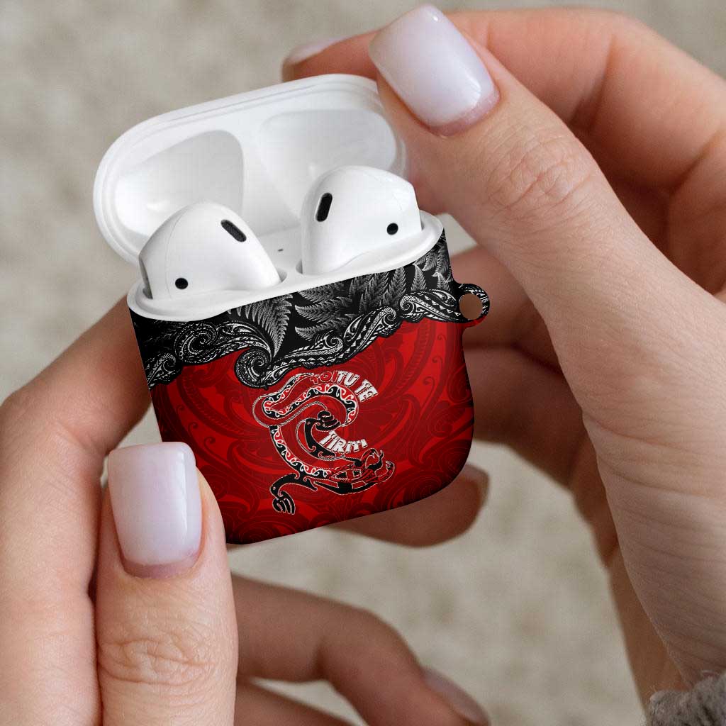Aotearoa Toitu Te Tiriti AirPods Case Taniwha Tribal Motifs