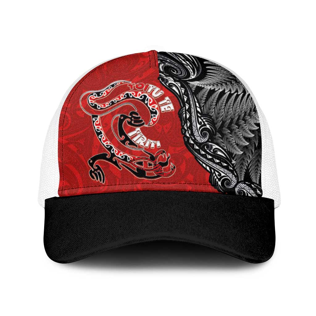 Aotearoa Toitu Te Tiriti Baseball Net Cap Taniwha Tribal Motifs