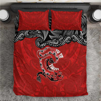 Aotearoa Toitu Te Tiriti Bedding Set Taniwha Tribal Motifs