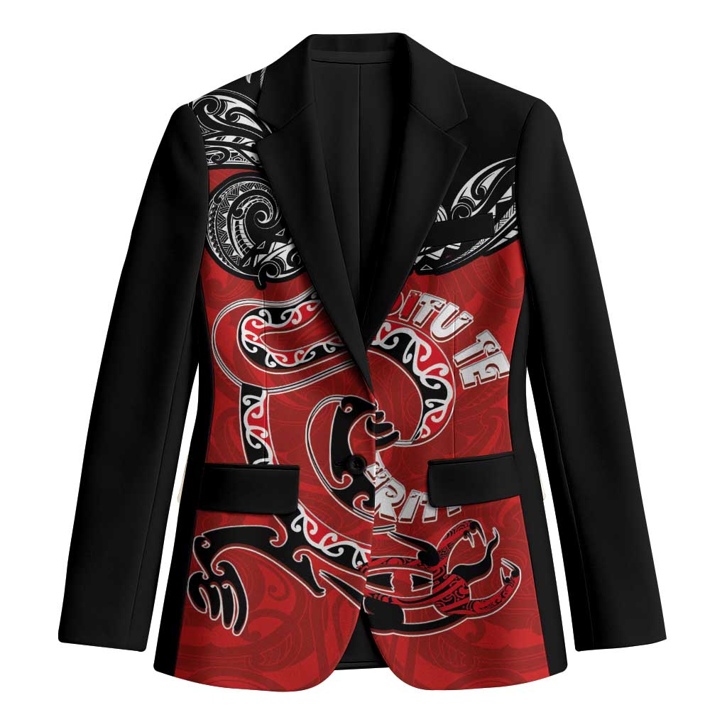 Personalised Aotearoa Toitu Te Tiriti Blazer Taniwha Tribal Motifs