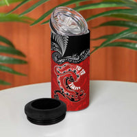 Aotearoa Toitu Te Tiriti 4 in 1 Can Cooler Tumbler Taniwha Tribal Motifs LT03 - Polynesian Pride