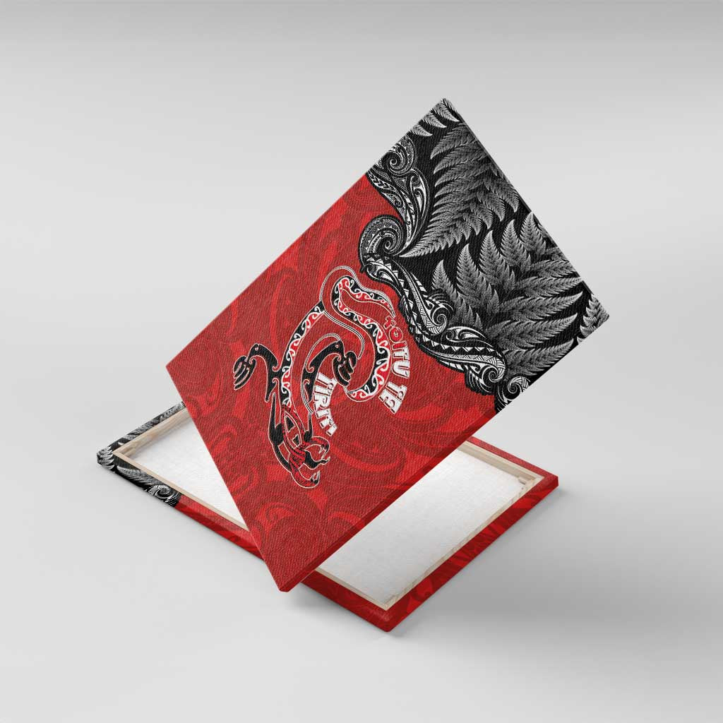 Aotearoa Toitu Te Tiriti Canvas Wall Art Taniwha Tribal Motifs