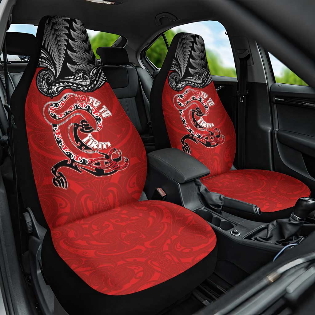 Aotearoa Toitu Te Tiriti Car Seat Cover Taniwha Tribal Motifs LT03 One Size Multicolor - Polynesian Pride