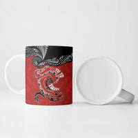 Aotearoa Toitu Te Tiriti Ceramic Mug Taniwha Tribal Motifs