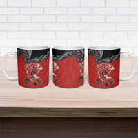Aotearoa Toitu Te Tiriti Ceramic Mug Taniwha Tribal Motifs