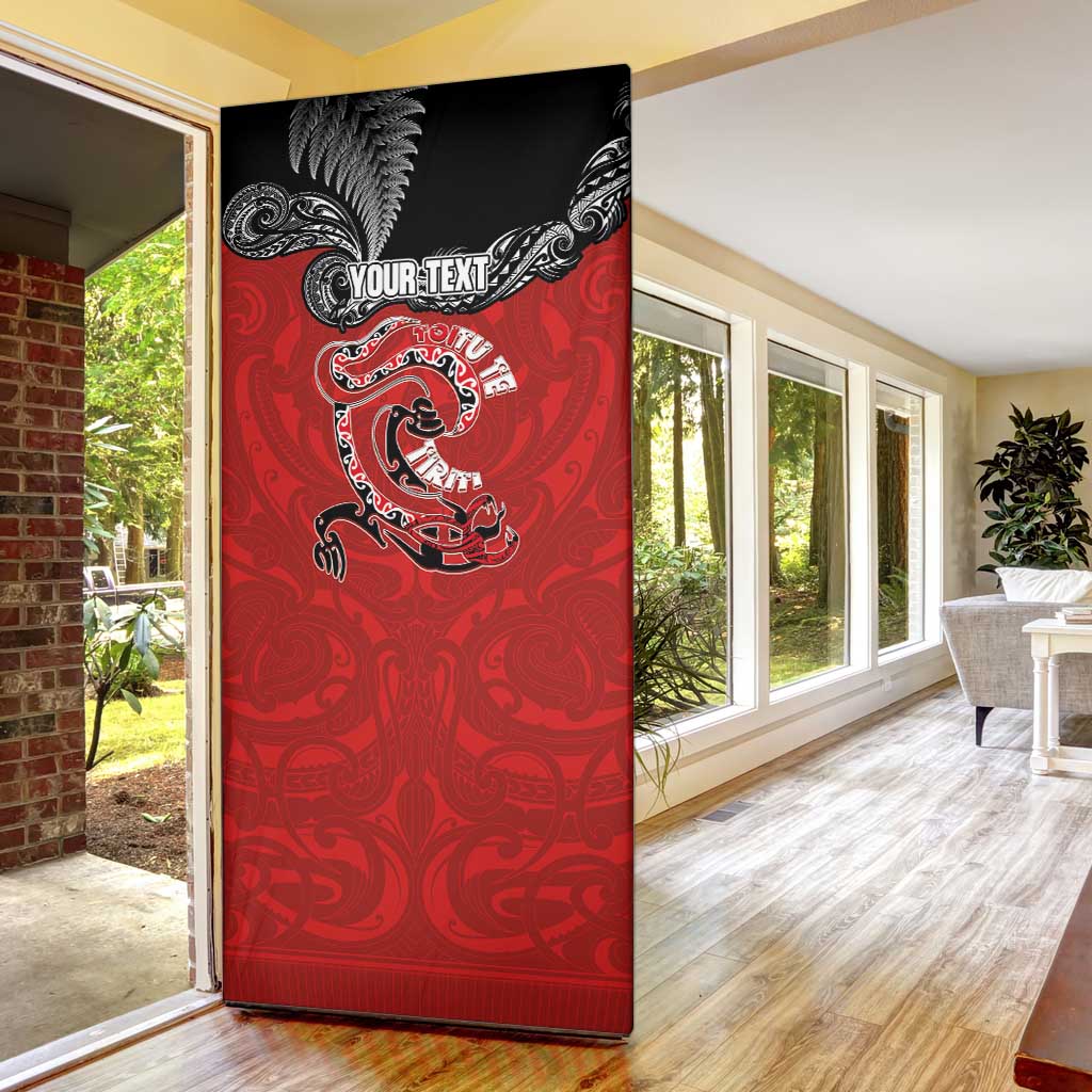 Personalised Aotearoa Toitu Te Tiriti Door Cover Taniwha Tribal Motifs LT03 - Polynesian Pride