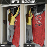 Personalised Aotearoa Toitu Te Tiriti Door Cover Taniwha Tribal Motifs LT03 - Polynesian Pride