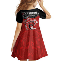 Personalised Aotearoa Toitu Te Tiriti Family Matching Long Sleeve Bodycon Dress and Hawaiian Shirt Taniwha Tribal Motifs LT03 - Polynesian Pride