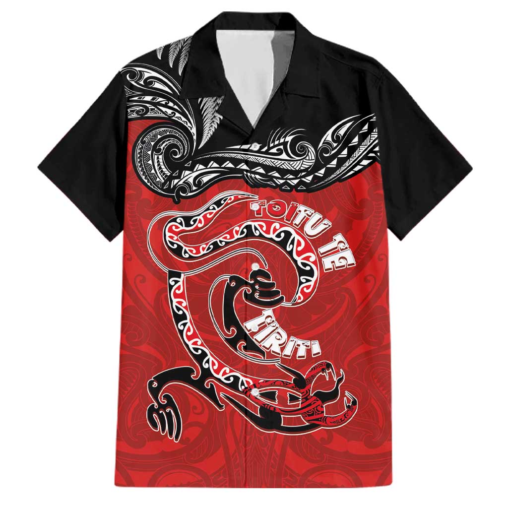 Personalised Aotearoa Toitu Te Tiriti Family Matching Mermaid Dress and Hawaiian Shirt Taniwha Tribal Motifs LT03 Dad's Shirt - Short Sleeve Multicolor - Polynesian Pride