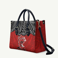 Aotearoa Toitu Te Tiriti Leather Bag Taniwha Tribal Motifs LT03 Multicolor - Polynesian Pride