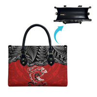 Aotearoa Toitu Te Tiriti Leather Bag Taniwha Tribal Motifs LT03 - Polynesian Pride