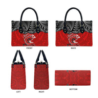 Aotearoa Toitu Te Tiriti Leather Bag Taniwha Tribal Motifs LT03 - Polynesian Pride