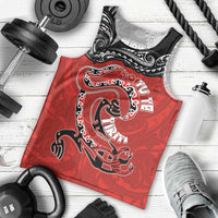 Personalised Aotearoa Toitu Te Tiriti Men Tank Top Taniwha Tribal Motifs