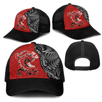 Aotearoa Toitu Te Tiriti Mesh Trucker Cap Taniwha Tribal Motifs