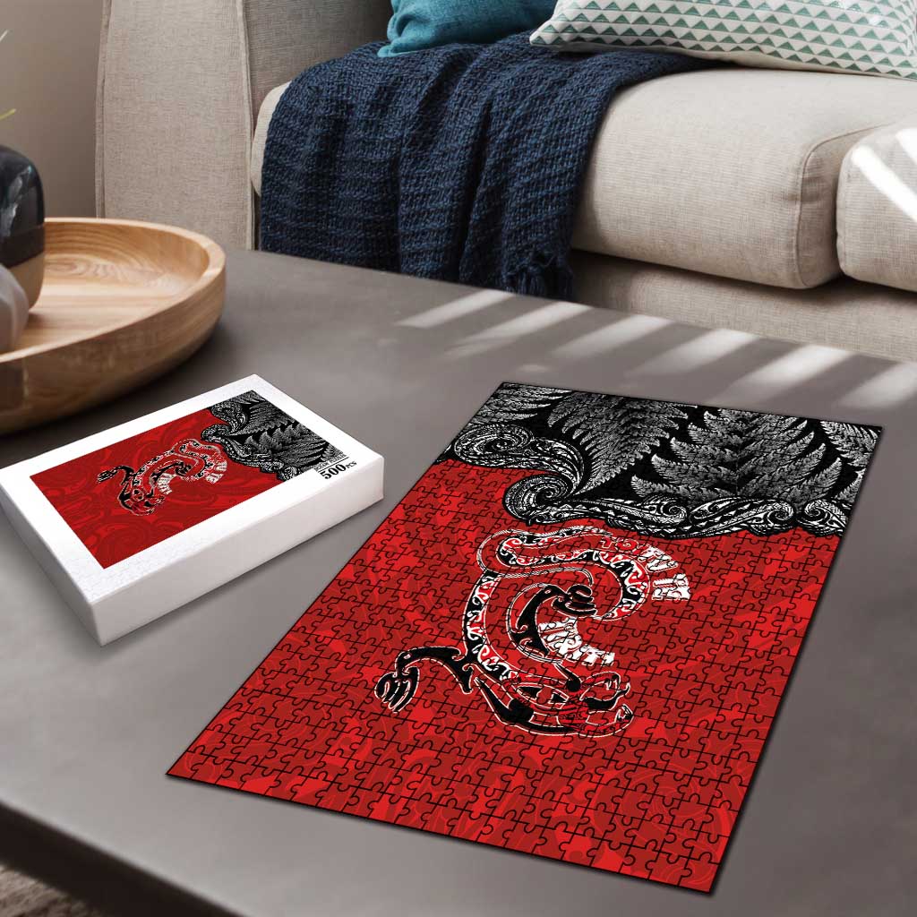 Aotearoa Toitu Te Tiriti Puzzle Taniwha Tribal Motifs
