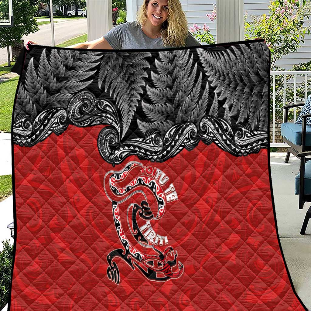 Aotearoa Toitu Te Tiriti Quilt Taniwha Tribal Motifs LT03 Multicolor - Polynesian Pride