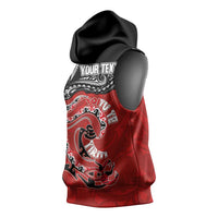 Personalised Aotearoa Toitu Te Tiriti Sleeveless Hoodie Taniwha Tribal Motifs LT03 - Polynesian Pride
