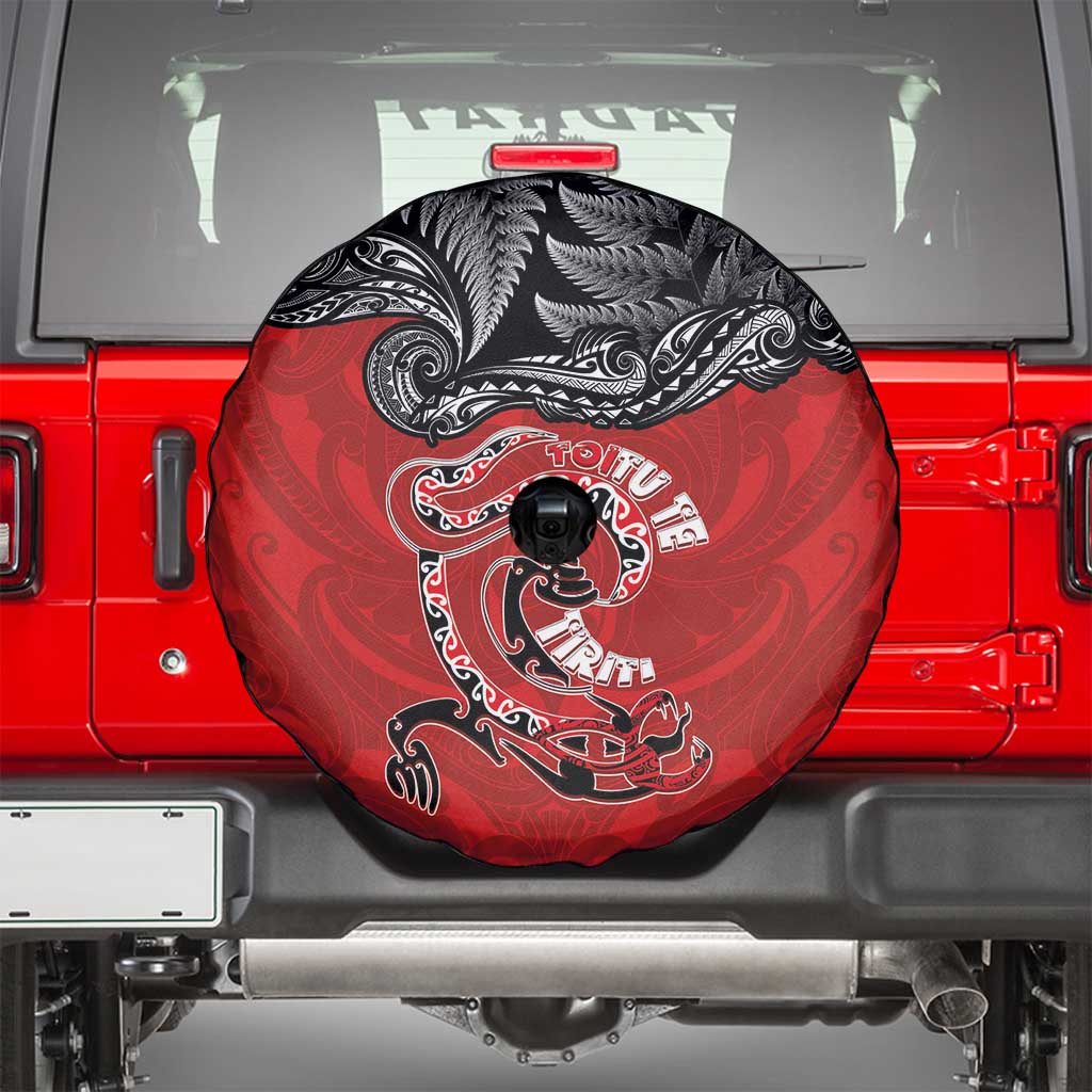 Aotearoa Toitu Te Tiriti Spare Tire Cover Taniwha Tribal Motifs LT03 - Polynesian Pride