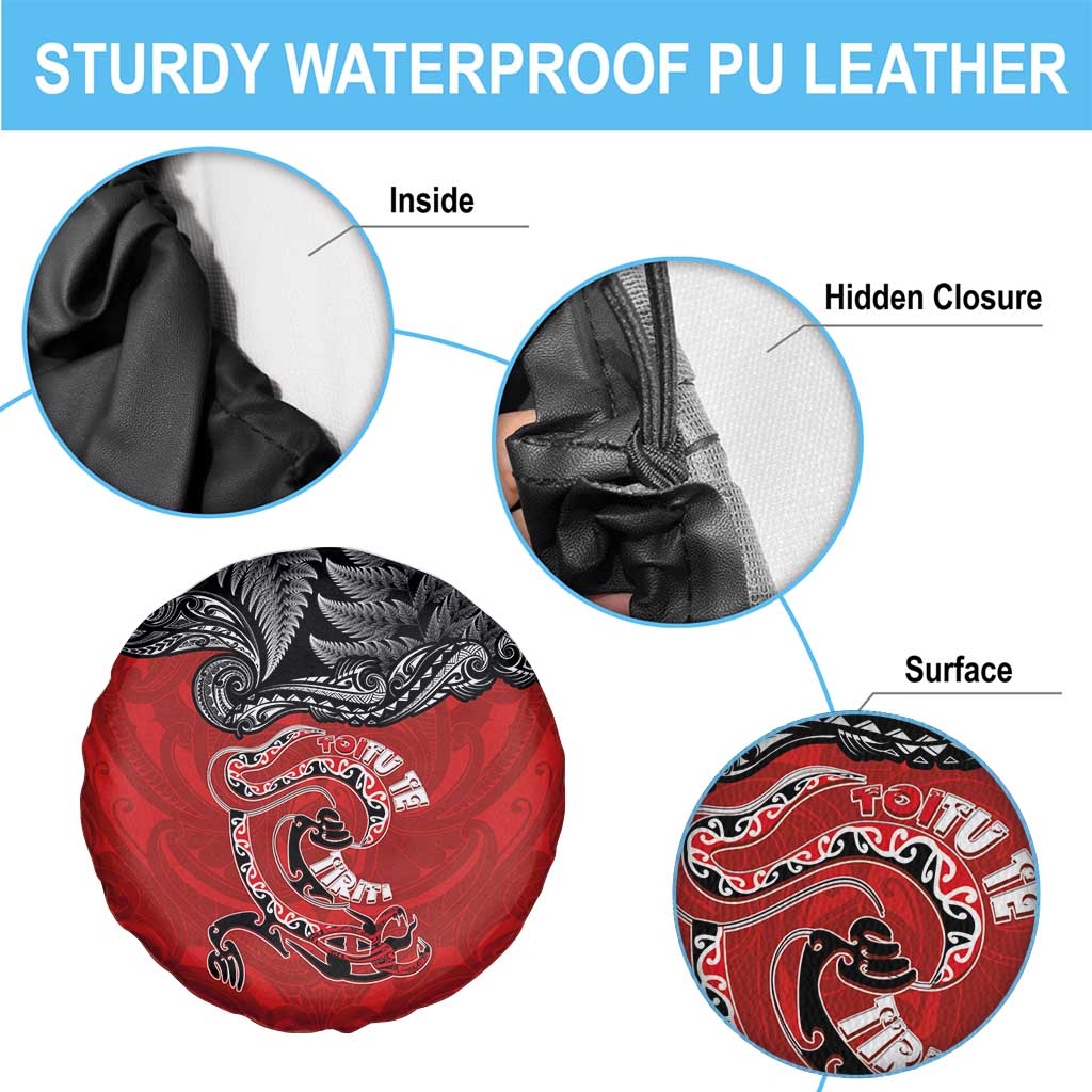 Aotearoa Toitu Te Tiriti Spare Tire Cover Taniwha Tribal Motifs LT03 - Polynesian Pride