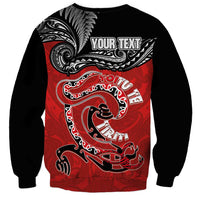 Personalised Aotearoa Toitu Te Tiriti Sweatshirt Taniwha Tribal Motifs LT03 - Polynesian Pride