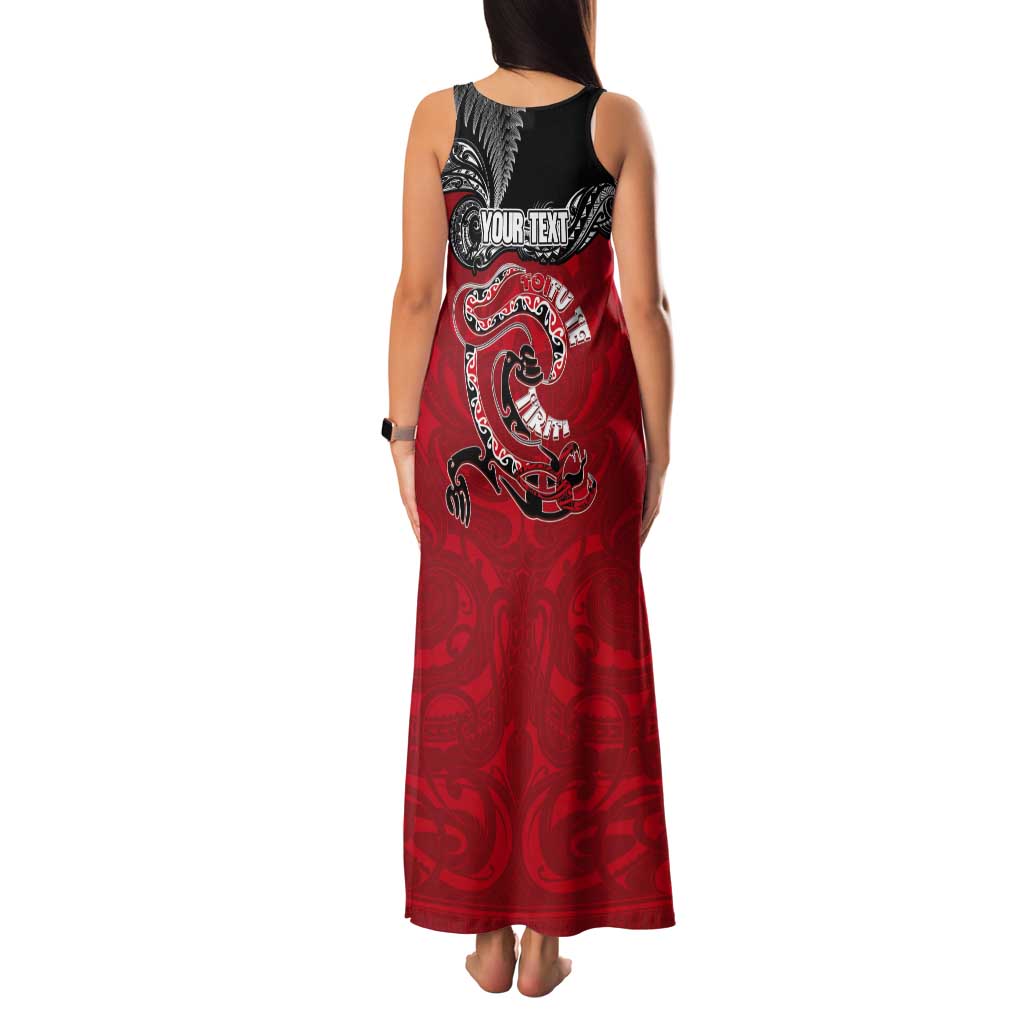Personalised Aotearoa Toitu Te Tiriti Tank Maxi Dress Taniwha Tribal Motifs LT03 - Polynesian Pride