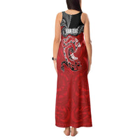 Personalised Aotearoa Toitu Te Tiriti Tank Maxi Dress Taniwha Tribal Motifs LT03 - Polynesian Pride