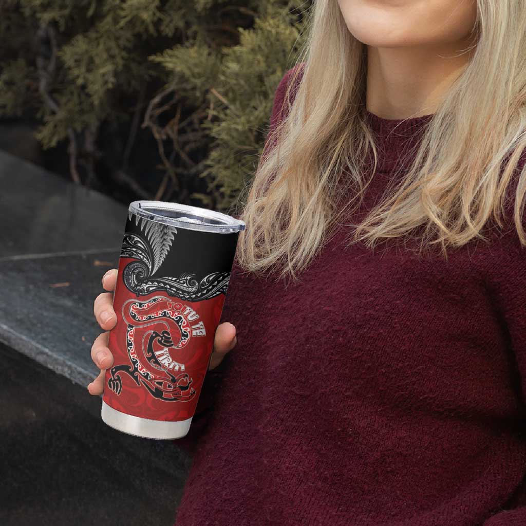 Aotearoa Toitu Te Tiriti Tumbler Cup Taniwha Tribal Motifs LT03 - Polynesian Pride