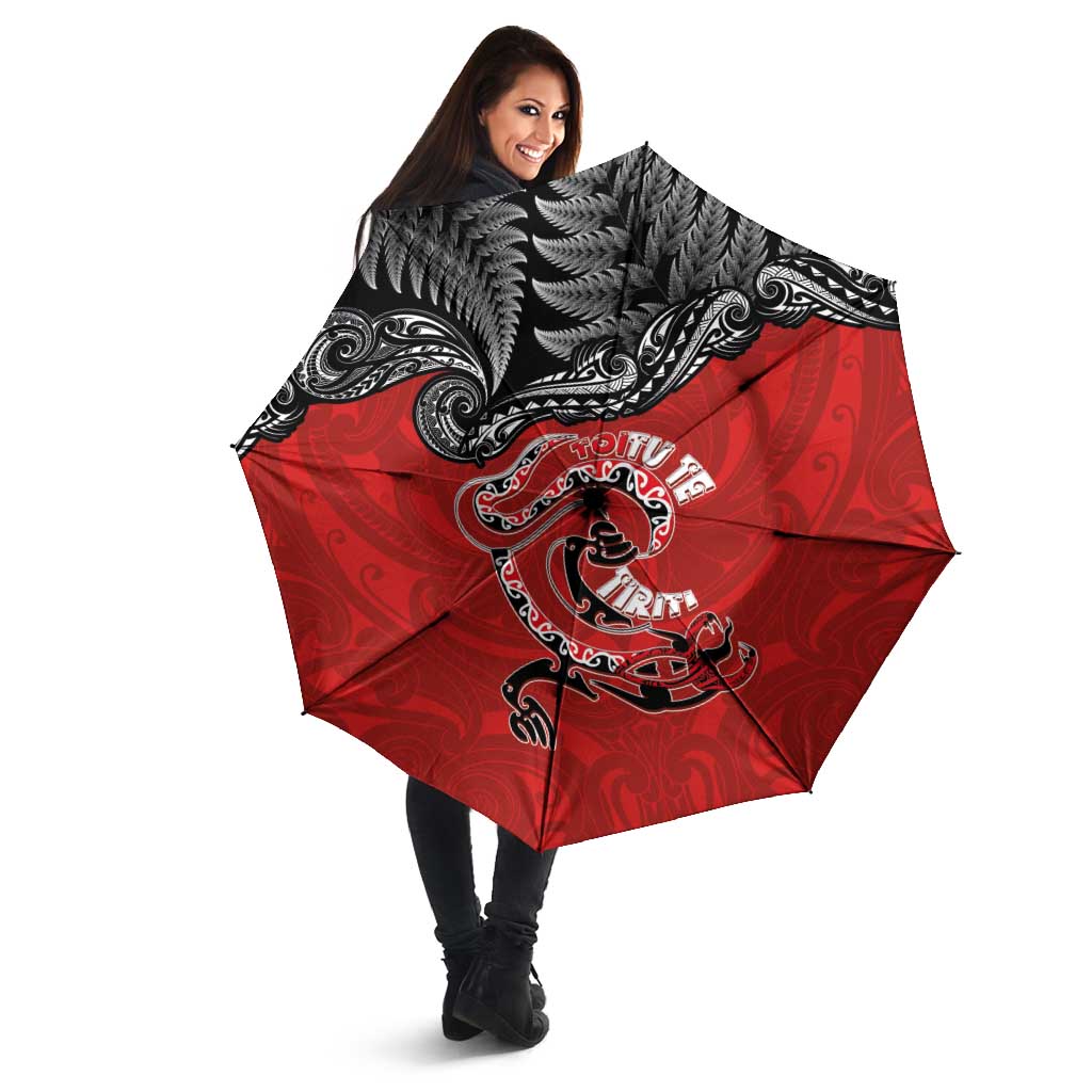 Aotearoa Toitu Te Tiriti Umbrella Taniwha Tribal Motifs