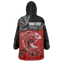 Personalised Aotearoa Toitu Te Tiriti Wearable Blanket Hoodie Taniwha Tribal Motifs LT03 - Polynesian Pride