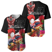 Aotearoa Toitu Te Tiriti Baseball Jersey Waitangi-Honour The Treaty NZ Tuatara and Plants LT03 - Polynesian Pride