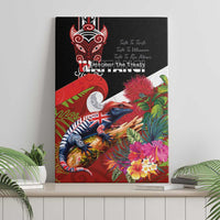Aotearoa Toitu Te Tiriti Canvas Wall Art Waitangi-Honour The Treaty NZ Tuatara and Plants LT03 - Polynesian Pride