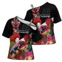 Aotearoa Toitu Te Tiriti Cross Shoulder Shirt Waitangi-Honour The Treaty NZ Tuatara and Plants LT03 - Polynesian Pride