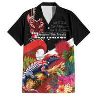 Aotearoa Toitu Te Tiriti Family Matching Mermaid Dress and Hawaiian Shirt Waitangi-Honour The Treaty NZ Tuatara and Plants LT03 Dad's Shirt - Short Sleeve Multicolor - Polynesian Pride
