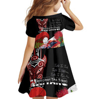 Aotearoa Toitu Te Tiriti Family Matching Off Shoulder Maxi Dress and Hawaiian Shirt Waitangi-Honour The Treaty NZ Tuatara and Plants LT03 - Polynesian Pride