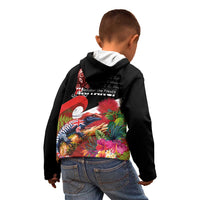 Aotearoa Toitu Te Tiriti Kid Hoodie Waitangi-Honour The Treaty NZ Tuatara and Plants LT03 - Polynesian Pride