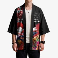 Aotearoa Toitu Te Tiriti Kimono Waitangi-Honour The Treaty NZ Tuatara and Plants LT03 - Polynesian Pride