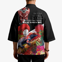 Aotearoa Toitu Te Tiriti Kimono Waitangi-Honour The Treaty NZ Tuatara and Plants LT03 - Polynesian Pride