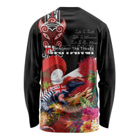 Aotearoa Toitu Te Tiriti Long Sleeve Shirt Waitangi-Honour The Treaty NZ Tuatara and Plants LT03 - Polynesian Pride