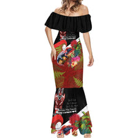 Aotearoa Toitu Te Tiriti Mermaid Dress Waitangi-Honour The Treaty NZ Tuatara and Plants LT03 - Polynesian Pride